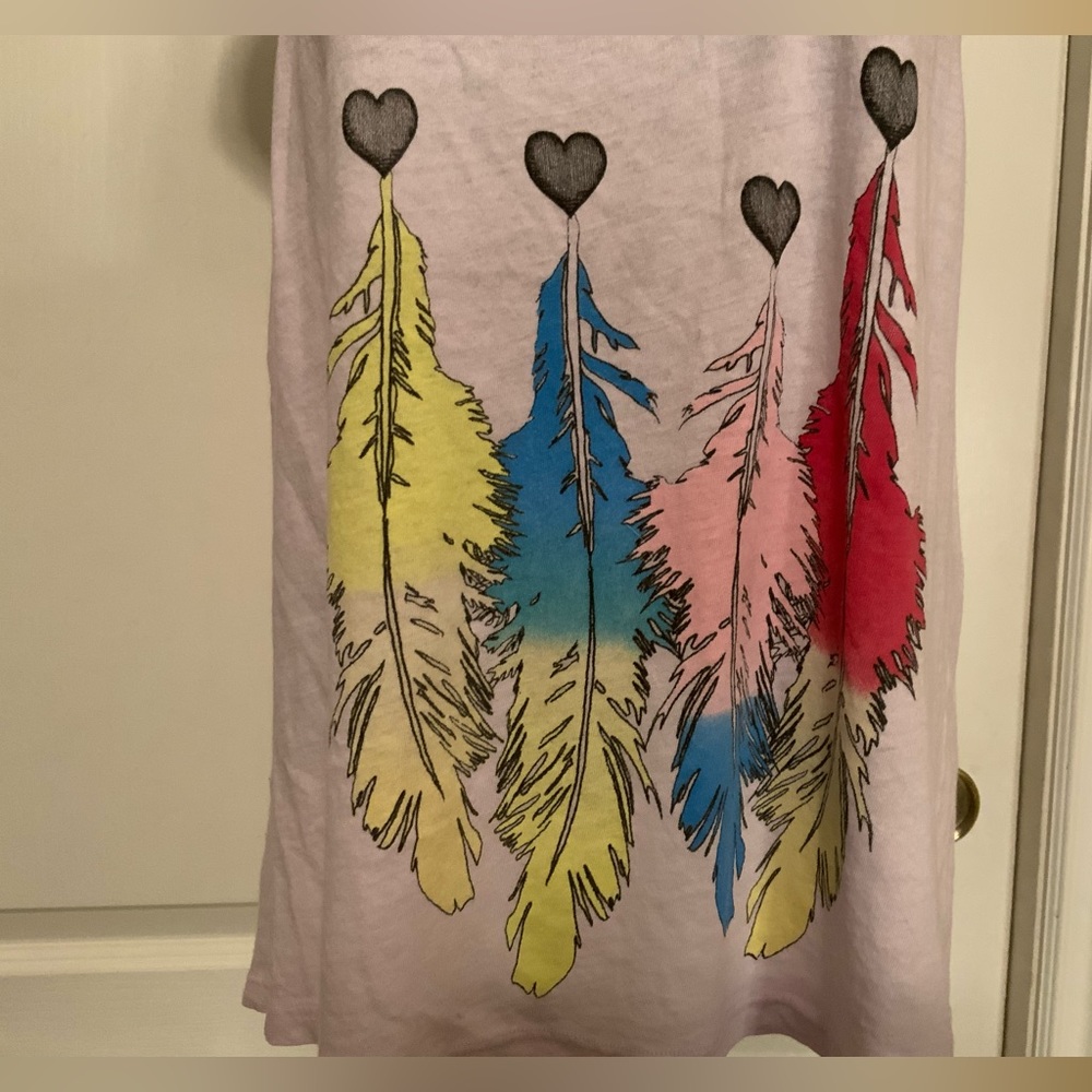 Wildfox Racerback hearts and feathers tank size small - Picture 3 of 4